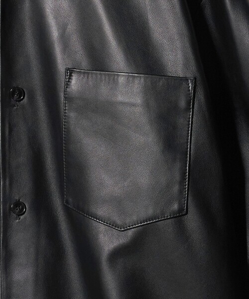 UNITED ARROWS（ユナイテッドアローズ）の「シープレザー オーバーシャツ（その他アウター・メンズ・ブラック・M/S/L/XL）」の7枚目の写真