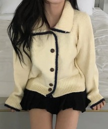 YUGA_YGMC Two-tone accent cardigan