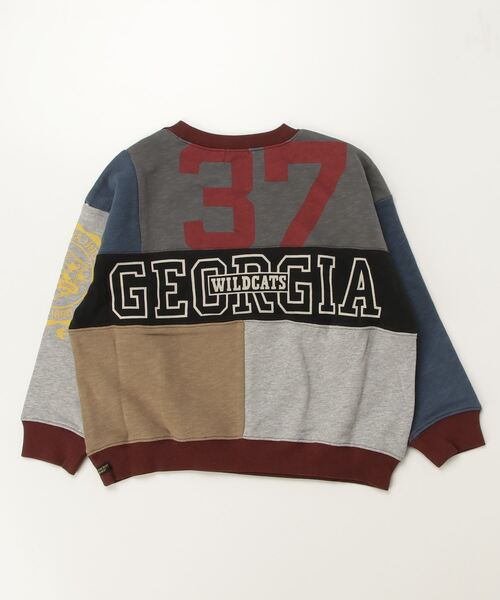 F.O.KIDS（エフオーキッズ）の「F.O.KIDS/エフオーキッズ リメイク風カレッジプルオーバー（スウェット・キッズ・ブラック/レインボー・120/130/140）」の3枚目の写真