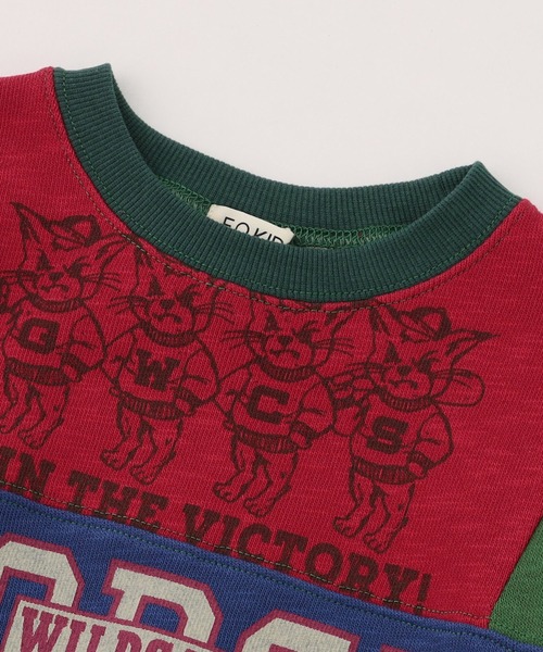 F.O.KIDS（エフオーキッズ）の「F.O.KIDS/エフオーキッズ リメイク風カレッジプルオーバー（スウェット・キッズ・ブラック/レインボー・120/130/140）」の6枚目の写真