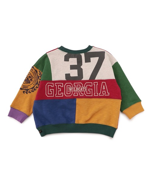 F.O.KIDS（エフオーキッズ）の「F.O.KIDS/エフオーキッズ リメイク風カレッジプルオーバー（スウェット・キッズ・ブラック/レインボー・120/130/140）」の8枚目の写真