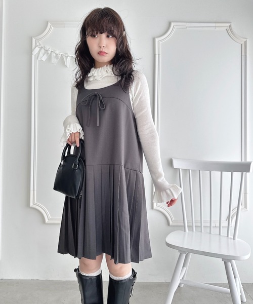 セール】フロントリボンプリーツジャンスカ（ワンピース）｜Loueme