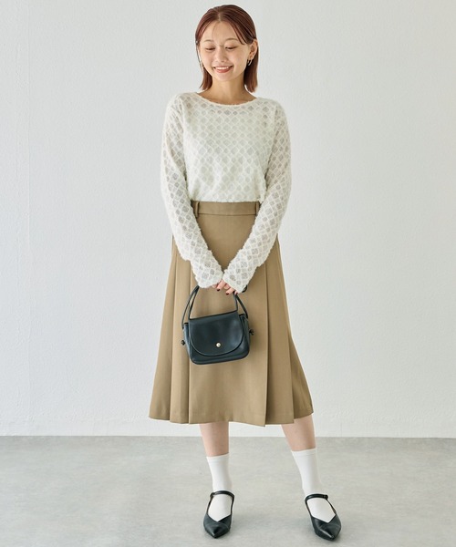 タックプリーツミディスカート（スカート）｜LAVEANGE（ラビアンジェ