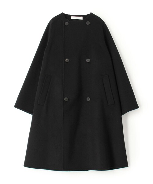 ダブルフェイス カラーレストレンチコート（ノーカラーコート