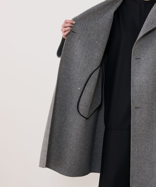 ダブルフェイス カラーレストレンチコート（ノーカラーコート