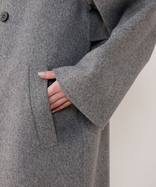 ダブルフェイス カラーレストレンチコート（ノーカラーコート