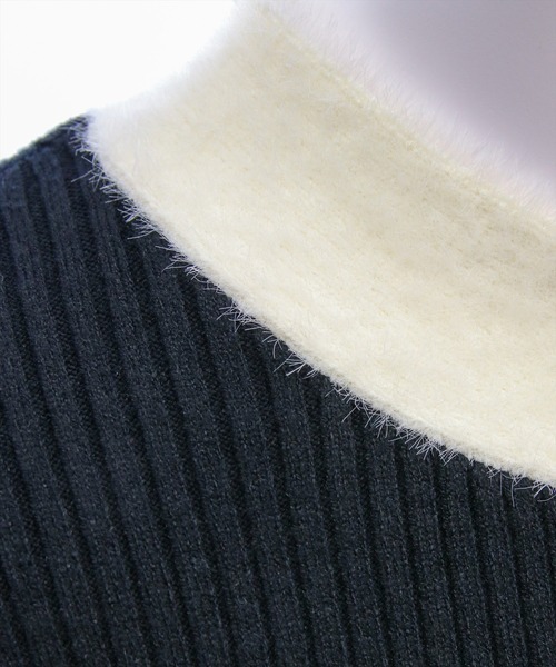 clear（クリア）の「配色リボンニットトップス[着回し力抜群 ガーリー]（ニット/セーター・レディース・ブラック/グレー/ピンク・F）」の15枚目の写真