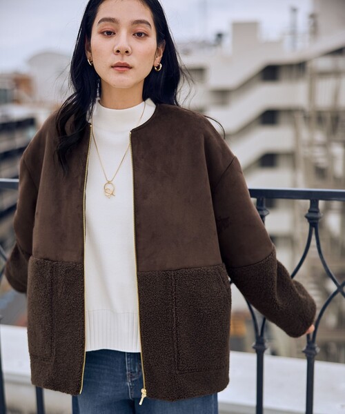 スエードボアコンビブルゾン（ブルゾン）｜ANY（エニィ）の