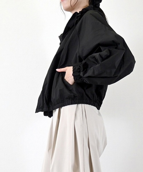 STYLEBLOCK（スタイルブロック）の「タフタネックドロストブルゾン（ミリタリージャケット・レディース・ホワイト系その他/ボルドー/ブラック・M）」の9枚目の写真