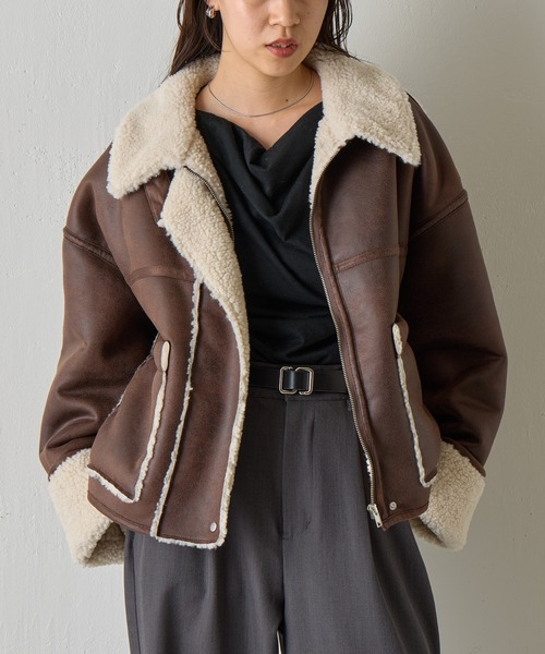 希少トスカーナムートン スエード ファー ブルゾン MADE IN SPAIN。 希少トスカーナムートン スエード ファー ブルゾン MADE IN SPAIN