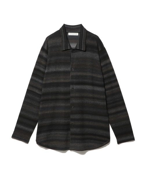 ESTNATION(エストネーション)の「ESTNATION / グラデーション ニットシャツ(シャツ/ブラウス・メンズ・ブラックミックス・FREE)」の5枚目の写真