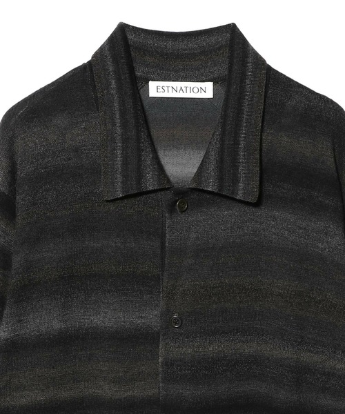 ESTNATION(エストネーション)の「ESTNATION / グラデーション ニットシャツ(シャツ/ブラウス・メンズ・ブラックミックス・FREE)」の7枚目の写真