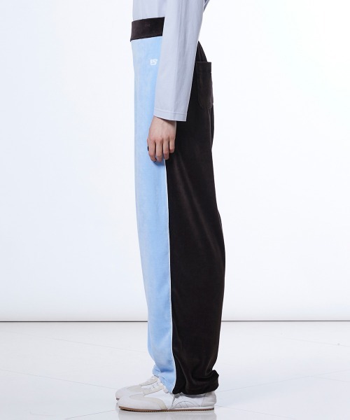 DOUBLE STANDARD CLOTHING（ダブルスタンダードクロージング）の「パシフィックヘビーベロア パンツ（その他パンツ・レディース・サックスブルー/ベージュ×ブラック・38/36）」の4枚目の写真