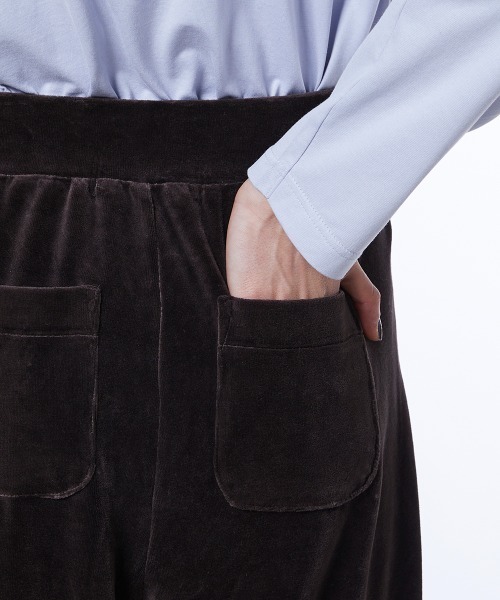 DOUBLE STANDARD CLOTHING（ダブルスタンダードクロージング）の「パシフィックヘビーベロア パンツ（その他パンツ・レディース・サックスブルー/ベージュ×ブラック・38/36）」の10枚目の写真