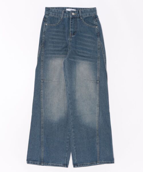 urge：（アージコロン ）の「【URGE：】ハイウエスト デニム バギーパンツ（デニムパンツ・レディース・ネイビー・MEDIUM/SMALL/X-LARGE/LARGE）」の4枚目の写真