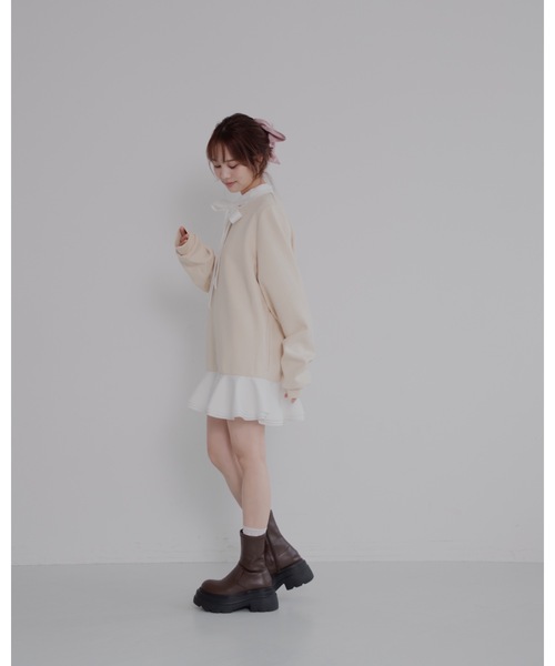 JUMELLE（ジュメロ）の「ボウタイシャツワンピース（ワンピース・レディース・ベージュ/ブラック・FREE）」の11枚目の写真