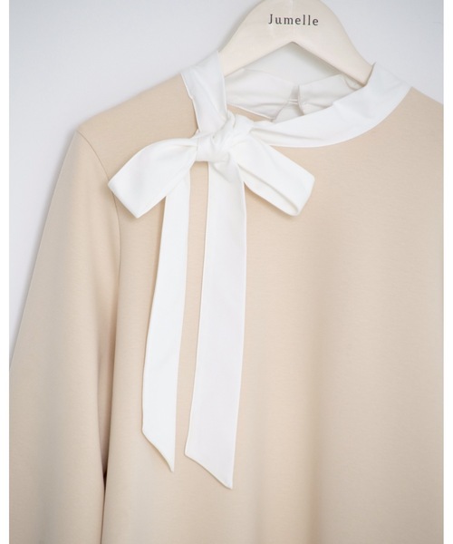 JUMELLE（ジュメロ）の「ボウタイシャツワンピース（ワンピース・レディース・ベージュ/ブラック・FREE）」の20枚目の写真