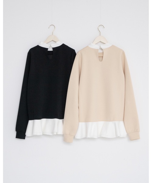 JUMELLE（ジュメロ）の「ボウタイシャツワンピース（ワンピース・レディース・ベージュ/ブラック・FREE）」の3枚目の写真