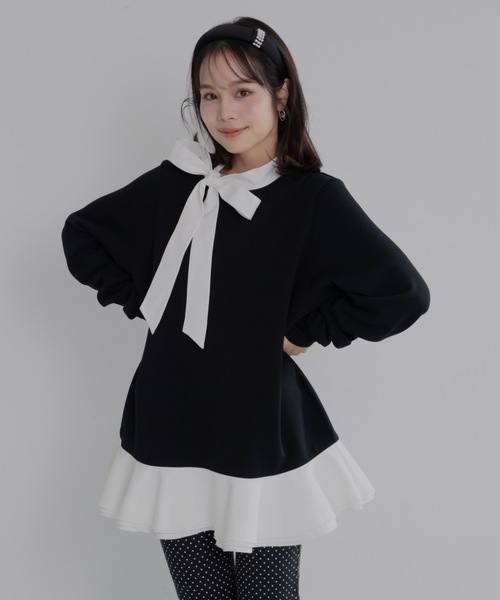 JUMELLE（ジュメロ）の「ボウタイシャツワンピース（ワンピース・レディース・ベージュ/ブラック・FREE）」の18枚目の写真