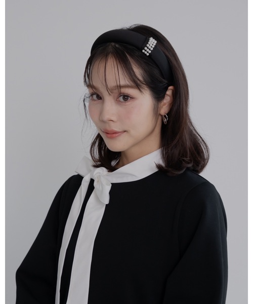 JUMELLE（ジュメロ）の「ボウタイシャツワンピース（ワンピース・レディース・ベージュ/ブラック・FREE）」の19枚目の写真