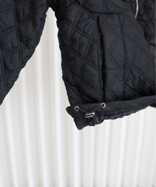 セール】ダイヤキルティング中綿ブルゾン/ノーカラーブルゾン（ダウン