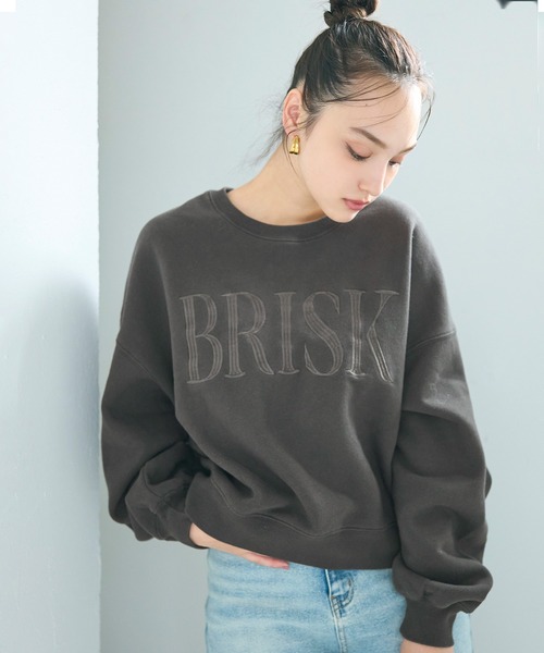 ヘビーウェイト裏起毛ビンテージ加工ロゴスウェット（スウェット