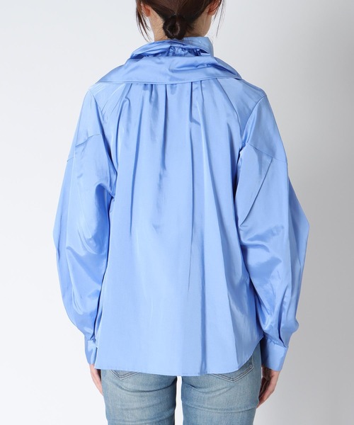 Jines（ジネス）の「フリルカラーグロウブラウス（シャツ/ブラウス・レディース・キャメル/ブルー・38）」の15枚目の写真