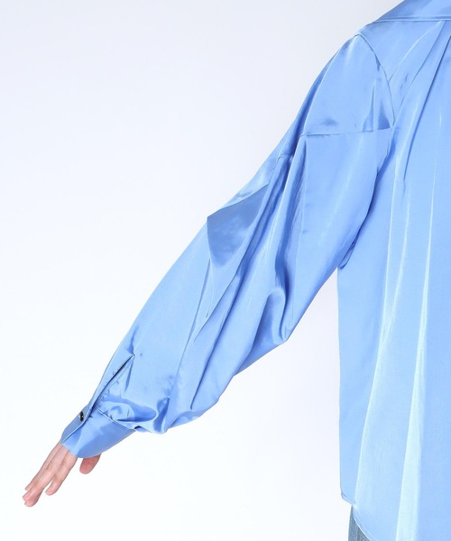 Jines（ジネス）の「フリルカラーグロウブラウス（シャツ/ブラウス・レディース・キャメル/ブルー・38）」の19枚目の写真