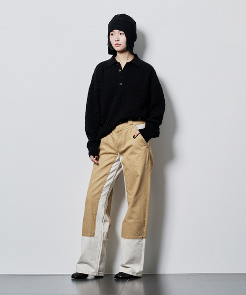 LIVINGTONE(リヴィントーン)の「LIVINGTONE TRULY-BI COLORED LT-TRULY-09:デニムパンツ(デニムパンツ・レディース・ベージュ・SMALL/MEDIUM)」の3枚目の写真