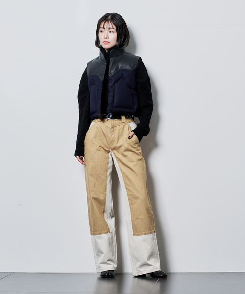 LIVINGTONE(リヴィントーン)の「LIVINGTONE TRULY-BI COLORED LT-TRULY-09:デニムパンツ(デニムパンツ・レディース・ベージュ・SMALL/MEDIUM)」の4枚目の写真