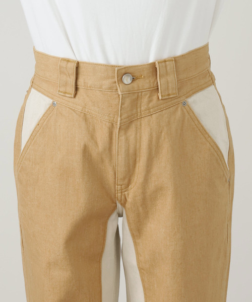 LIVINGTONE(リヴィントーン)の「LIVINGTONE TRULY-BI COLORED LT-TRULY-09:デニムパンツ(デニムパンツ・レディース・ベージュ・SMALL/MEDIUM)」の9枚目の写真