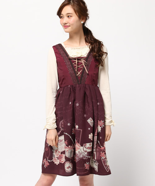 Axes Femme アクシーズファム の メッセージカードパネル柄ワンピース ワンピース Wear