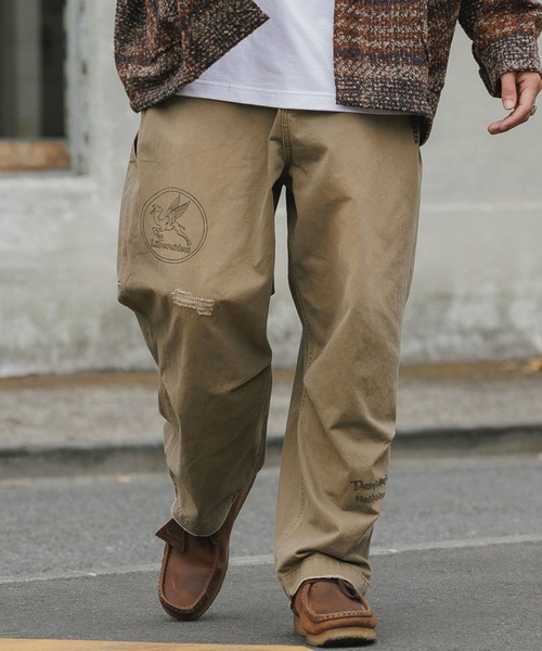 Liberaiders/リベレイダース HANDWRITING PRINT CHINO SARROUEL PANTS ハイウエスト サルエル チノペインターパンツ