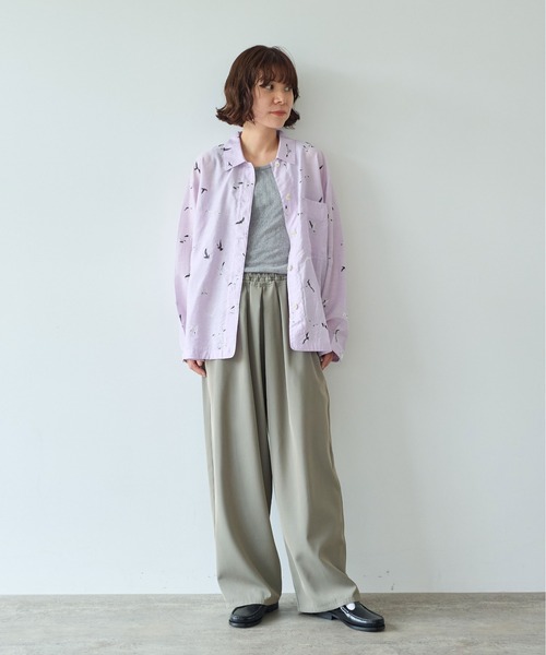 yuni（ユニ　）の「bird刺繍　haori ブラウス（シャツ/ブラウス・レディース・パープル/ブラック・FREE）」の17枚目の写真