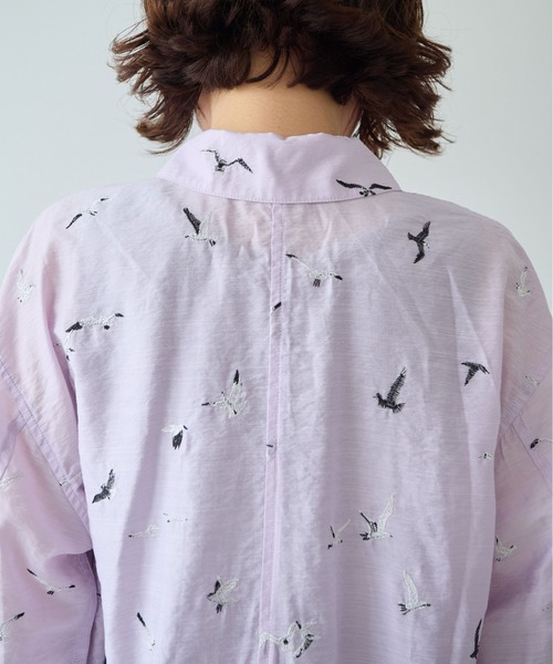 yuni（ユニ　）の「bird刺繍　haori ブラウス（シャツ/ブラウス・レディース・パープル/ブラック・FREE）」の9枚目の写真