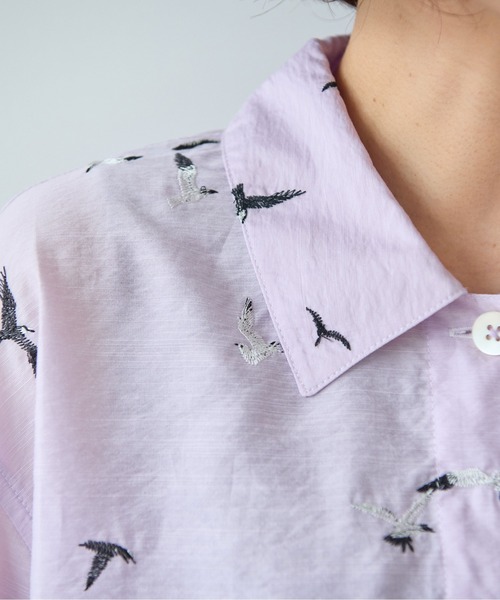 yuni（ユニ　）の「bird刺繍　haori ブラウス（シャツ/ブラウス・レディース・パープル/ブラック・FREE）」の11枚目の写真