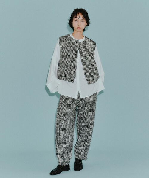 CAST:（キャストコロン）の「【CAST COLON】ツィードタックフォルムパンツ（その他パンツ・レディース・ブラック・S/L/M）」の6枚目の写真