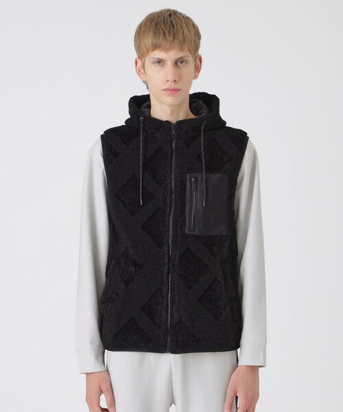 シフトオリジナルベスト ブラック セール】【BLACK lab.】シャドーチェックボアベスト（ベスト）｜BLACK