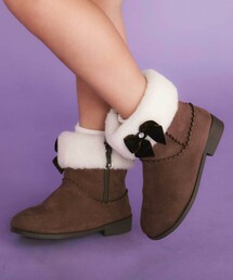 SLAP SLIP（スラップスリップ）の「切り替えスカラップリボンビジュームートンブーツ(15~20cm)（ブーツ）」