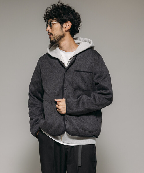 リラックスフィット ニットフリース カーディガン /KNIT FLEECE
