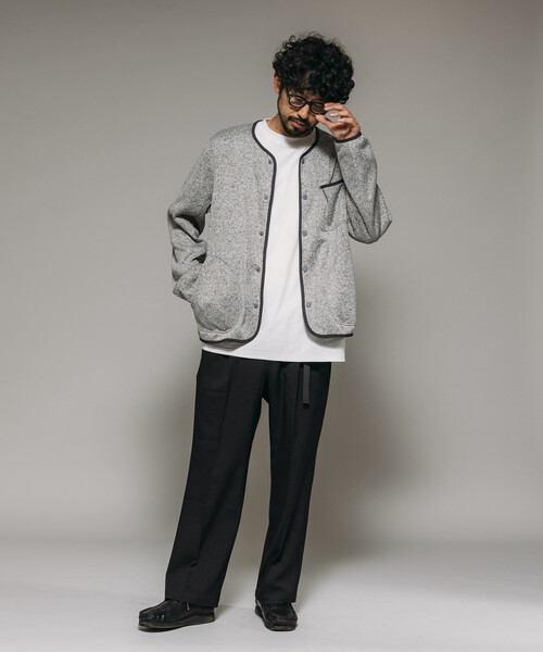 セール】リラックスフィット ニットフリース カーディガン /KNIT