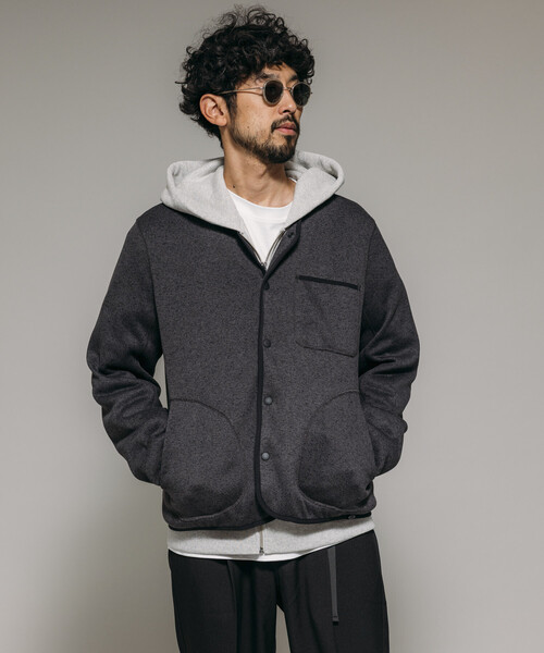 リラックスフィット ニットフリース カーディガン /KNIT FLEECE