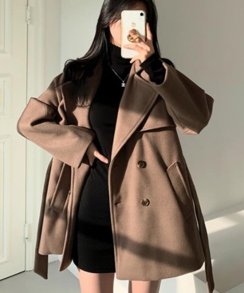 ショートコート【韓国ファッション】（その他アウター）｜semplice