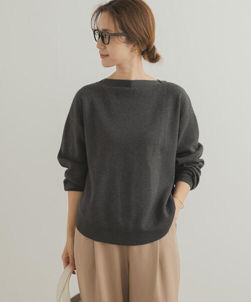 URBAN RESEARCH DOORS（アーバンリサーチドアーズ）の「コットンウールボートネックニット（ニット/セーター・レディース・ブルー/チャコールグレー/ゴールド・FREE）」の11枚目の写真