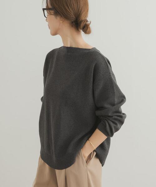 URBAN RESEARCH DOORS（アーバンリサーチドアーズ）の「コットンウールボートネックニット（ニット/セーター・レディース・ブルー/チャコールグレー/ゴールド・FREE）」の10枚目の写真