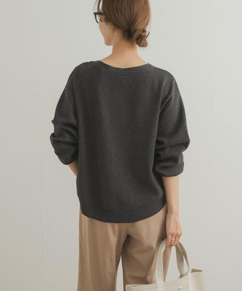 URBAN RESEARCH DOORS（アーバンリサーチドアーズ）の「コットンウールボートネックニット（ニット/セーター・レディース・ブルー/チャコールグレー/ゴールド・FREE）」の9枚目の写真