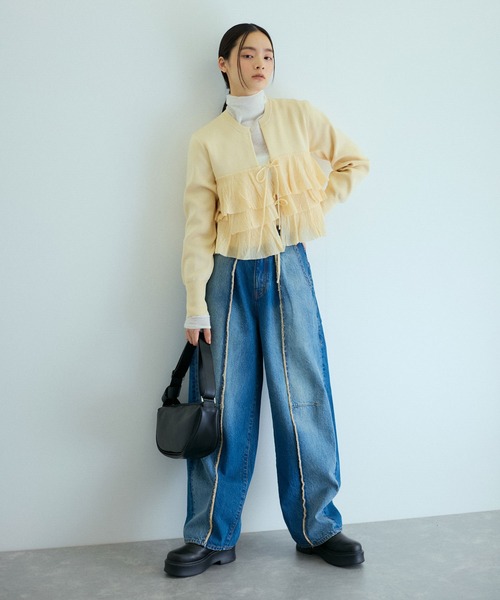 サステナブル】フリルカーディガン（カーディガン/ボレロ）｜ADAM ET