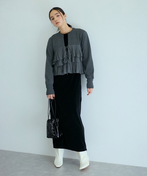 サステナブル】フリルカーディガン（カーディガン/ボレロ）｜ADAM ET