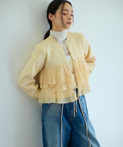 サステナブル】フリルカーディガン（カーディガン/ボレロ）｜ADAM ET