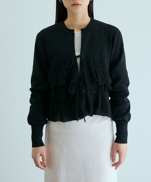 サステナブル】フリルカーディガン（カーディガン/ボレロ）｜ADAM ET